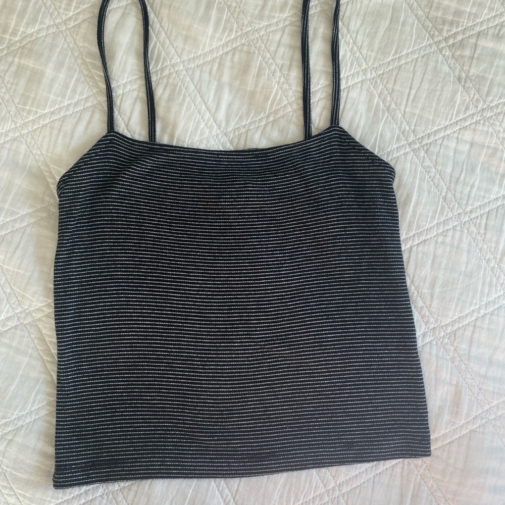 Brandy Melville Striped Black Crop Top